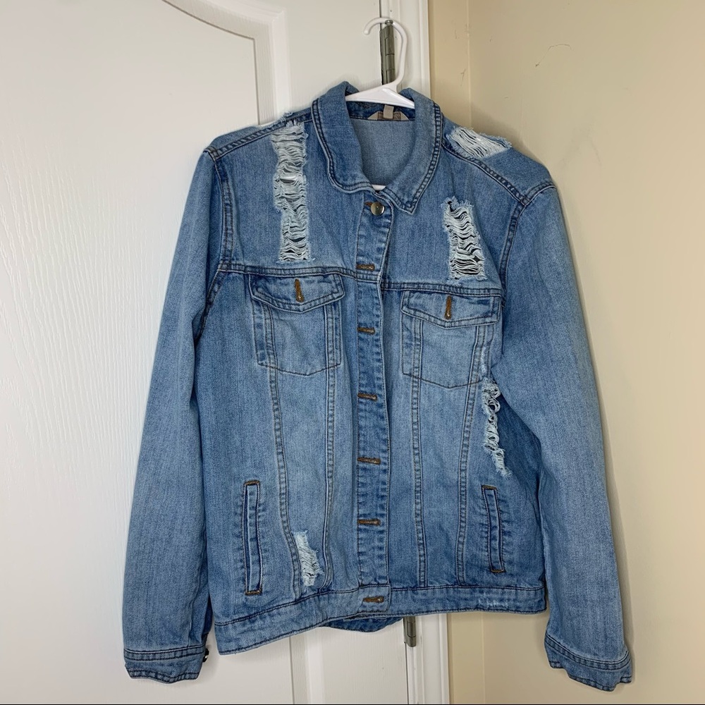 Blue Jean Jacket - Light Distressed Jean Jacket